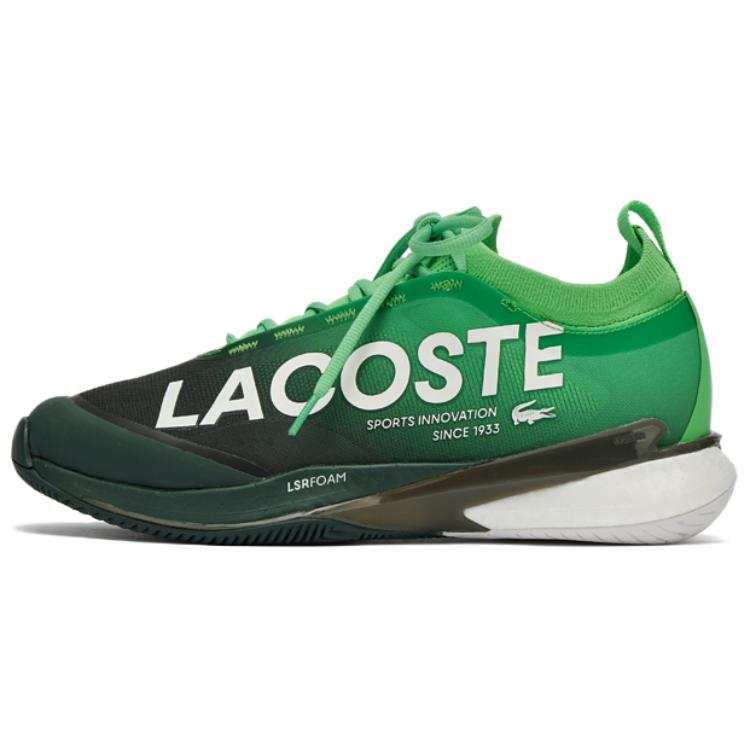 LACOSTE Slip Resistant Abrasion Resistant Low top Tennis Shoes Men's Green