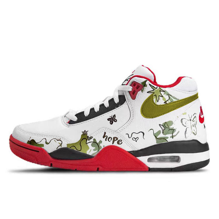 Nike Nike Flight Legacy Mid top Vintage Basketball Shoes Unisex Red White