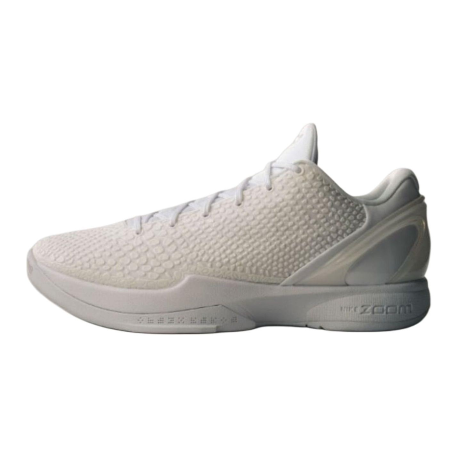 Nike Nike Zoom Kobe 6 Abrasion Resistant Low top Basketball Shoes Unisex White