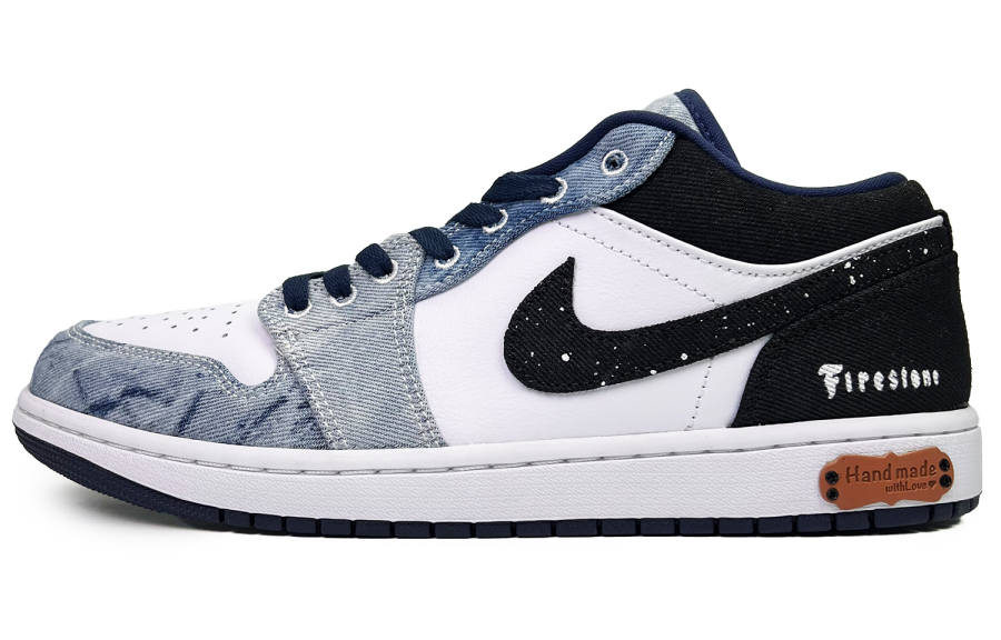 Jordan Jordan Air Jordan 1 American Urban Techwear Low top Skateboard Shoes Men's Blue Black