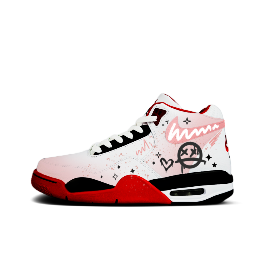 Nike Nike Flight Legacy Star Heart Party Abrasion Resistant Mid top Vintage Basketball Shoes Unisex
