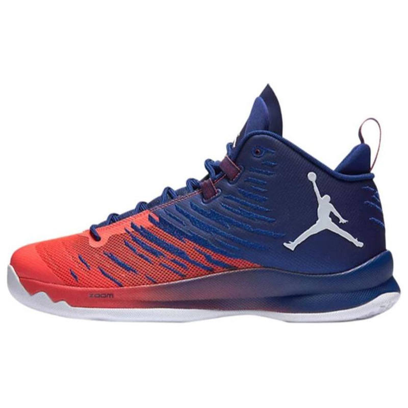 Jordan Jordan Super.Fly 5 Cushioning, Wear Resistant Mid top Basketball Shoes Men's Blue Orange