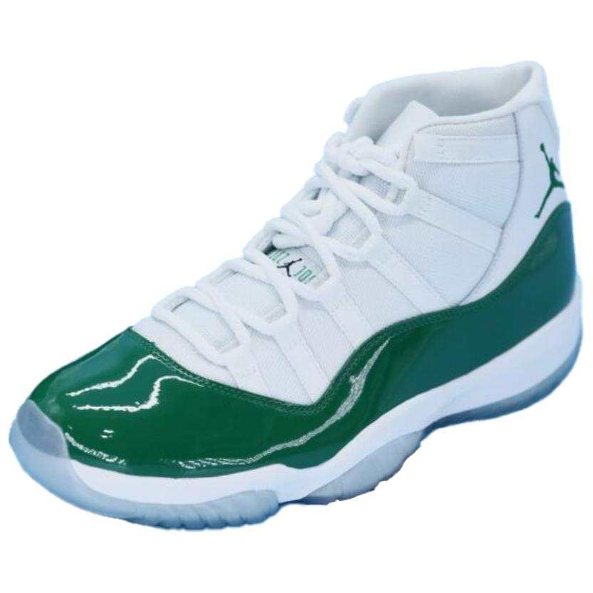 Jordan Jordan Air Jordan 11 'Michigan State' PE Slip Resistant Abrasion Resistant High top Basketball Shoes Unisex White Green