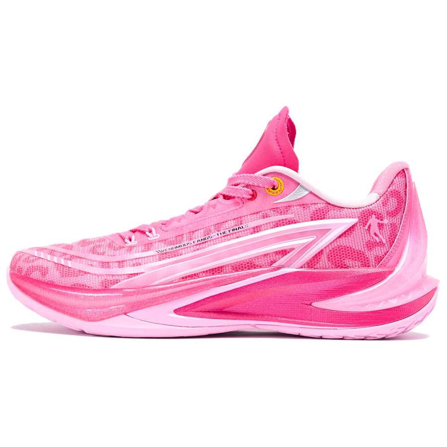 QIAODAN x PINK PANTHER Poisonous Fangs 3V3 Pink Leopard Low top Basketball Shoes Men's Pink