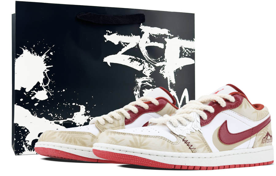 Jordan Jordan Air Jordan 1 Leather Slip Resistant Abrasion Resistant Low top Basketball Shoes Men's Sand Dune