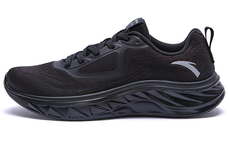 Anta Fabric Cushioning Slip Resistant Abrasion Resistant Breathable Lightweight Low top Training Shoes Men's Black Red