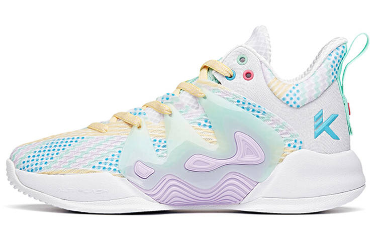 ANTA Mountain 1 Basketball Shoes Men's Low Top Anta White/Polka Dot Blue/Light Purple