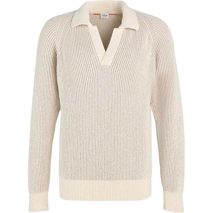 TOD'S Knitwear Men's Cream Polo Collar Moderate Other