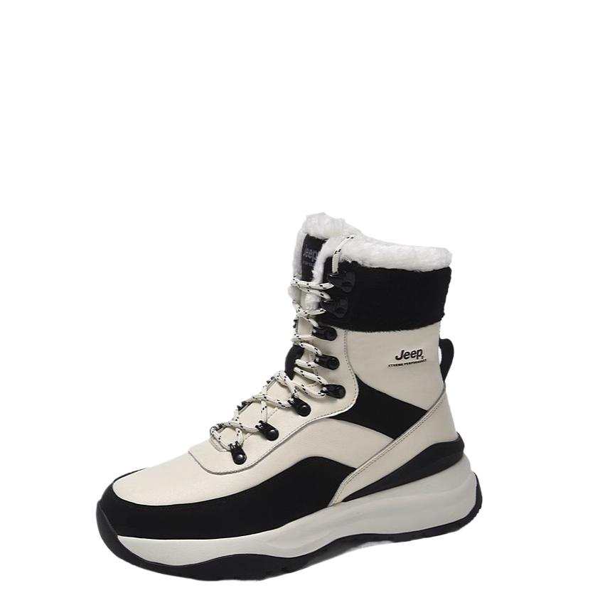 Jeep Jeep Fabric Comfortable Crew Snow Boots Men's Ecru