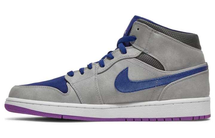 Jordan Jordan 1 Mid Matte Silver Laser Purple