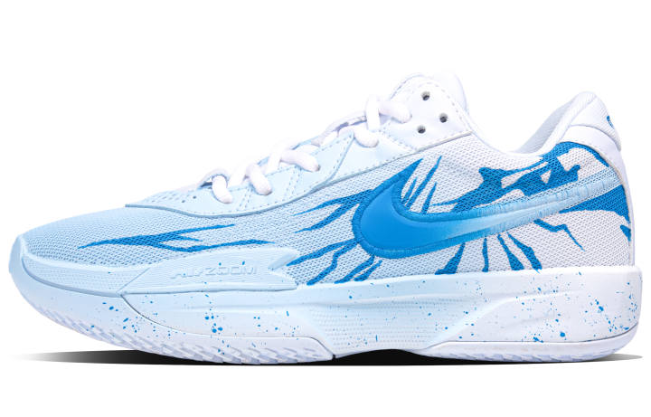 Nike Nike Air Zoom G.T. Cut Academy Lan Dong Abrasion Resistant Low top Basketball Shoes Unisex White Blue
