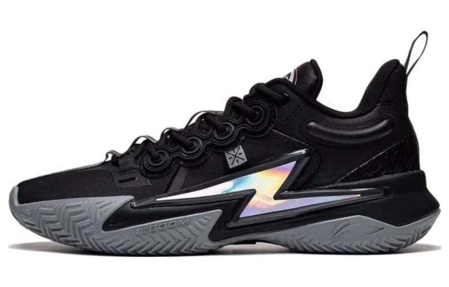 Li-Ning Li Ning Son Of Flash Comfortable Abrasion Resistant Breathable Low top Basketball Shoes Men's Black