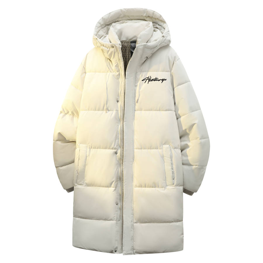 HUANQIU Puffer Jackets Unisex Hooded Thickened Padded Puffer Jacket