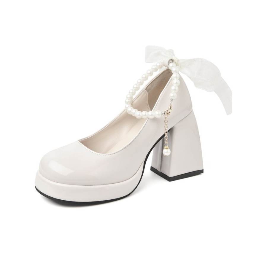 UMEK Chunky Heel High Heels 8cm Women's