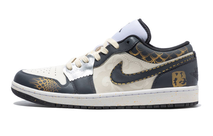 Jordan Jordan Air Jordan 1 Golden Snake Bestows Blessing Slip Resistant Abrasion Resistant Slip Resistant Abrasion Resistant