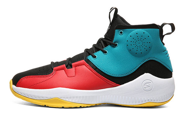 PEAK Comfortable Slip Resistant, Abrasion Resistant, Lightweight High top Basketball Shoes Men's Blue Red White