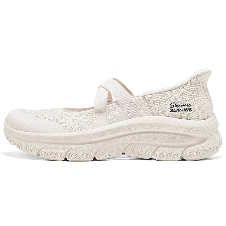 Skechers Modern D'Lux Hands Free Slip on Shoes Platform Mary Jane Shoes Women's White