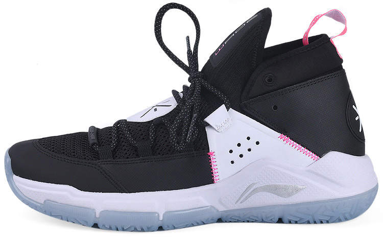 Li-Ning Li Ning ALL DAY 5 Way Of Wade Abrasion Resistant Breathable Mid top Basketball Shoes Men's Black White