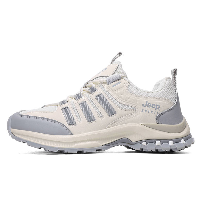 JEEP SPIRIT Outdoor Urban Techwear Trail Running Comfortable Low top Hiking Shoes Women's Beige Gray