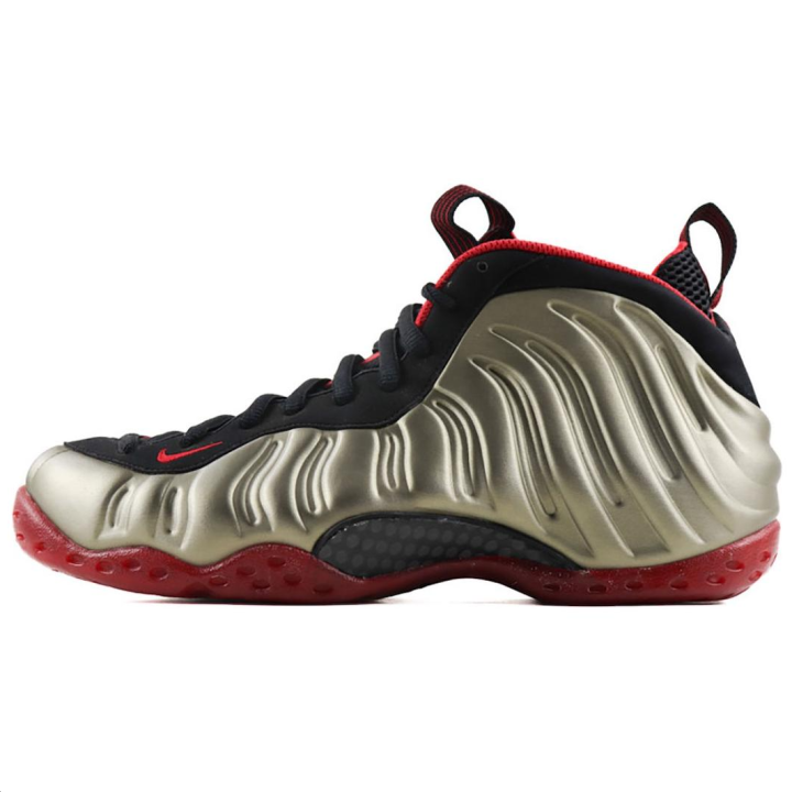 Nike Nike Foamposite One Slip Resistant Abrasion Resistant Mid top Basketball Shoes Unisex Silver