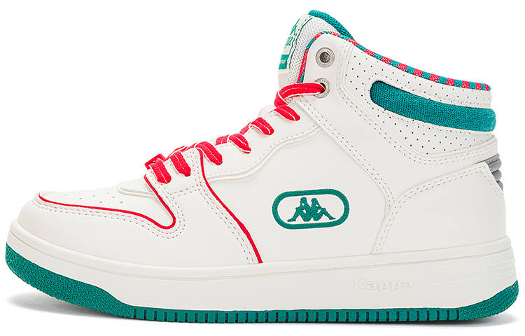 Kappa Abrasion Resistant Abrasion Resistant Mid top Vintage Basketball Shoes Unisex White Green