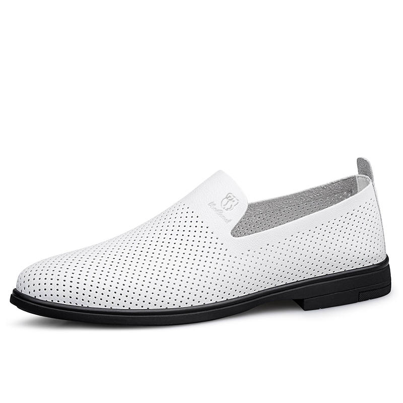 VanCamel Casual Leather Shoes Men's Low Top Black/White/Blue/Gray/Black Cut Out/White Cut Out