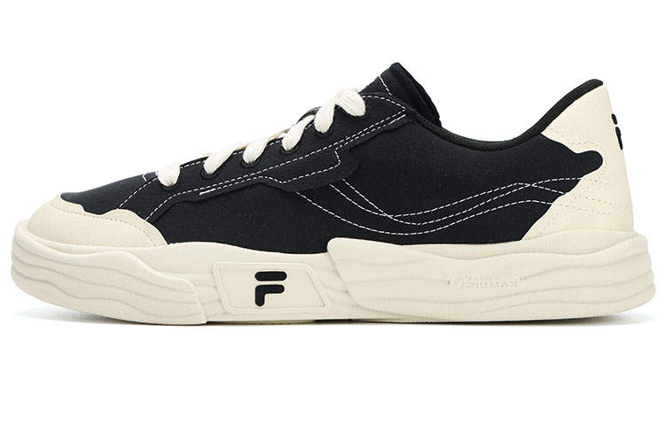 FILA FUSION POP 2 Vintage Abrasion Resistant Lightweight Breathable Low top Skateboard Shoes Men's Black Beige