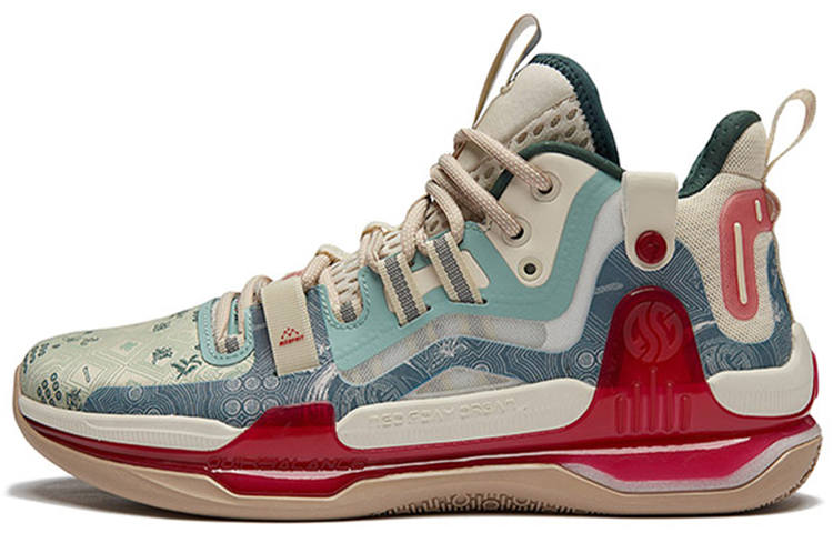 361° AG1 Pro Cushioning Slip Resistant Abrasion Resistant High top Basketball Shoes Men's White Red Blue