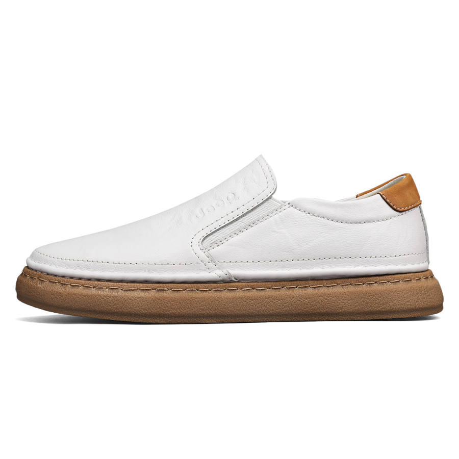 Jeep Casual Leather Shoes Men's Low Top Black/White