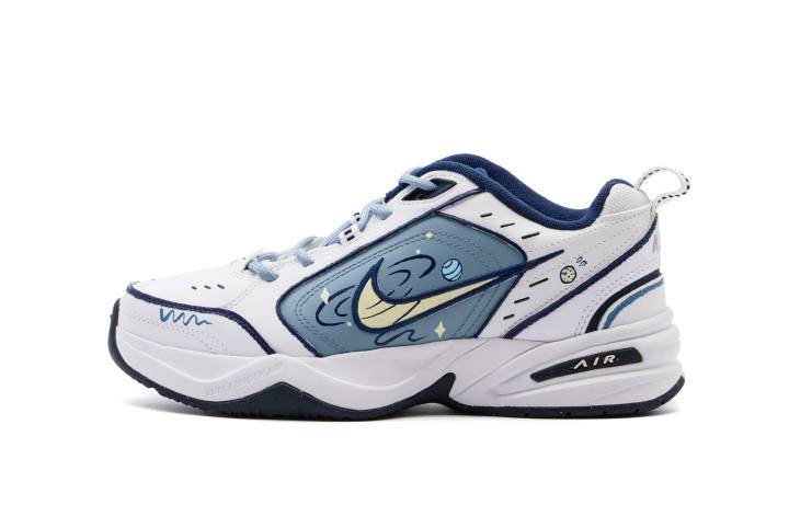 Nike Nike Air Monarch 4 Textile, Leather Low top Chunky Sneakers Unisex Blue White