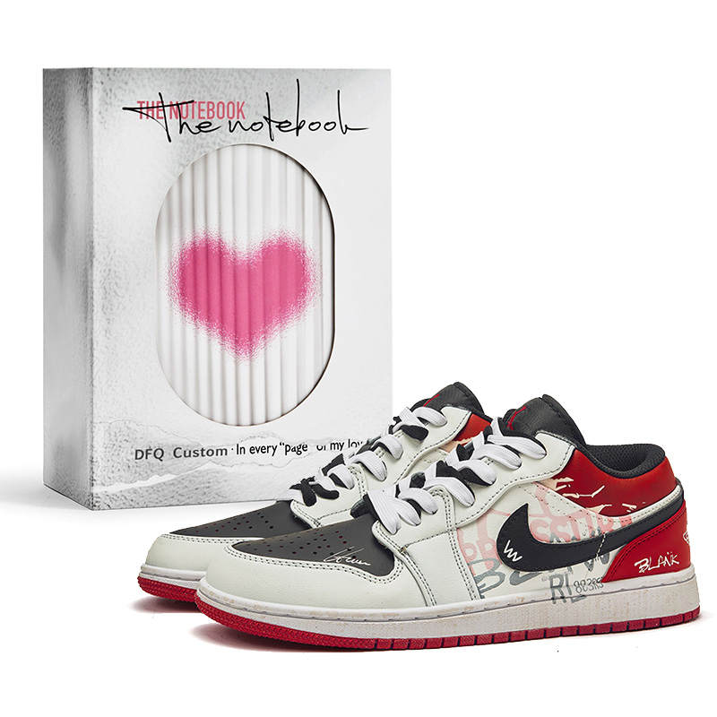 Jordan Jordan Air Jordan 1 Da Vinci Custom, Box, Confession Book, Burned Out Slip Resistant Slip Resistant Low top