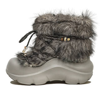 KAALIXTO Thermal Abrasion Resistant Slip Resistant Short Snow Boots Unisex Gray Brown