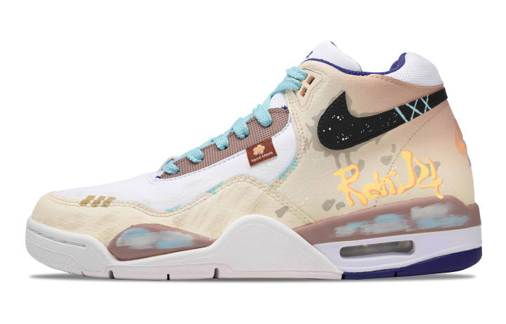 Nike Nike Flight Legacy Vintage Basketball Shoes Men's Mid Top White/Yellow/Brown