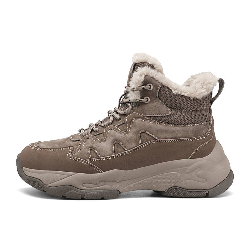 JEEP SPIRIT Abrasion Resistant Thickened And Fleece Lined Short Snow Boots Men's Cuba Brown