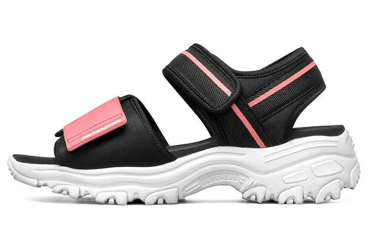 Skechers D'Lites 1.0 Sandals Black/Pink Women's