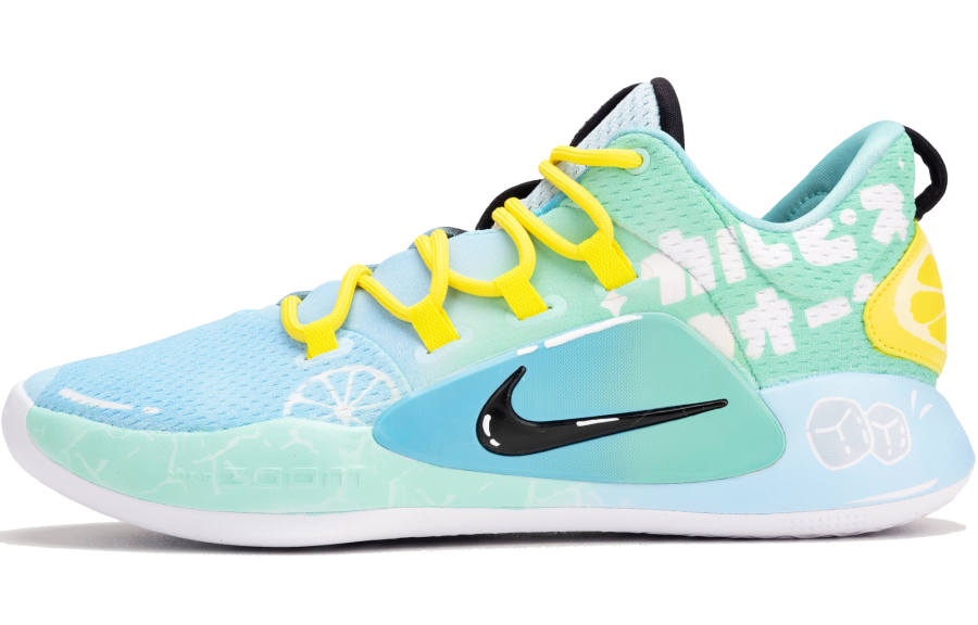 Nike Nike Hyperdunk X Fabric Cushioning Slip Resistant Moisture Wicking Low top Basketball Shoes Men's Blue Yellow White