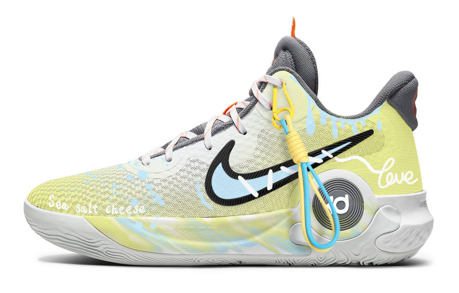 Nike Nike KD Trey 5 IX Slip Resistant Abrasion Resistant Mid top Basketball Shoes Unisex Blue Yellow