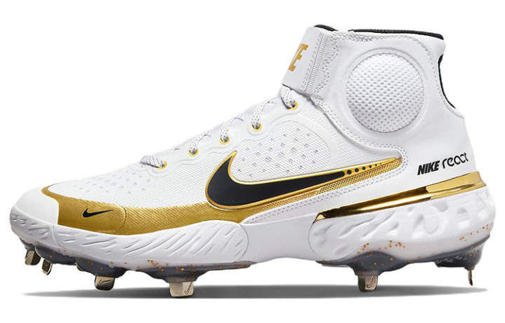 Nike Nike Alpha Huarache Elite 3 Mid 'White Metallic Gold'