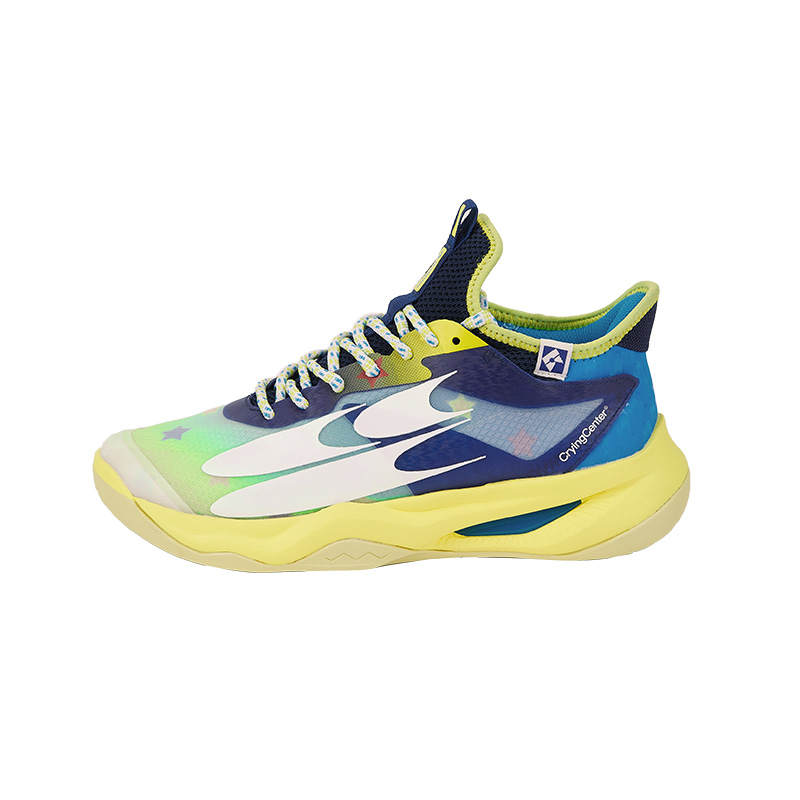 KUMPOO Crying Center x KUMPOO Cushioning Slip Resistant Breathable Mid top Badminton Shoes Unisex Blue