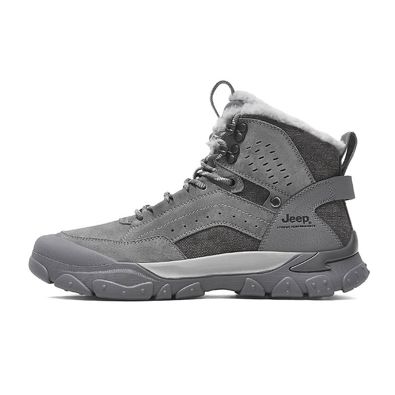 Jeep Jeep Comfortable Round Toe Short Snow Boots Men's Gray