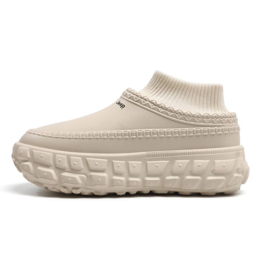 Jeep Insulated Shoes Collection, Fall Winter Fleece Lined EVA Slip Resistant Chef Shoes Unisex Khaki