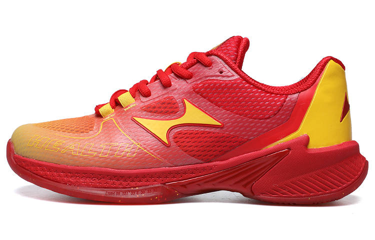 HEALTH PQ1 Abrasion Resistant Low top Volleyball Shoes Unisex Red Yellow