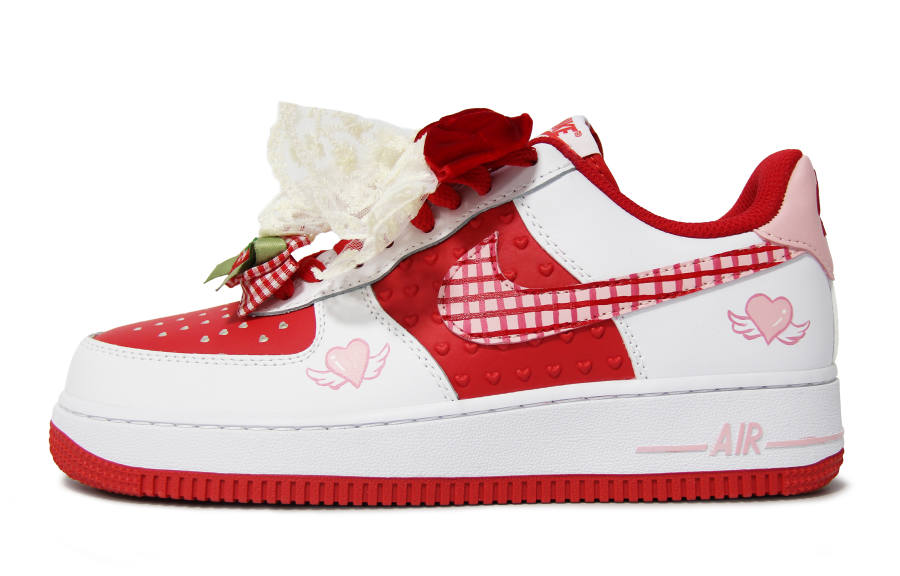 Nike Nike Air Force 1 Walking Planet, Strawberry Love Song Abrasion Resistant Abrasion Resistant Low top Skateboard Shoes