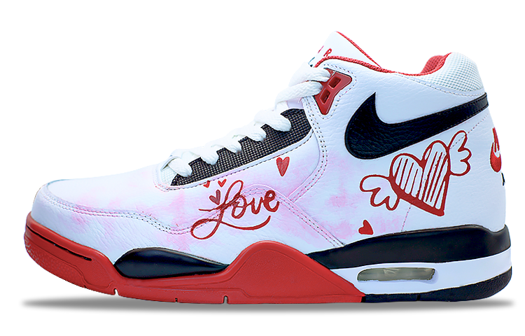 Nike Nike Flight Legacy Mid top Vintage Basketball Shoes Unisex Red White