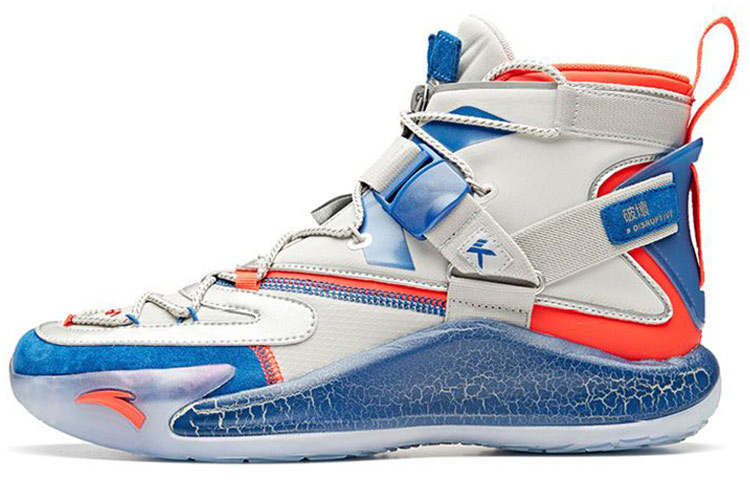 Anta KT5 KT Comfortable Non slip Lightweight High top Basketball Shoes Men's White Blue