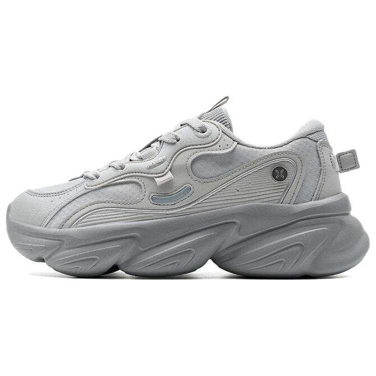XTEP Breathable And Wear resistant Low top Chunky Sneakers Women's Gray