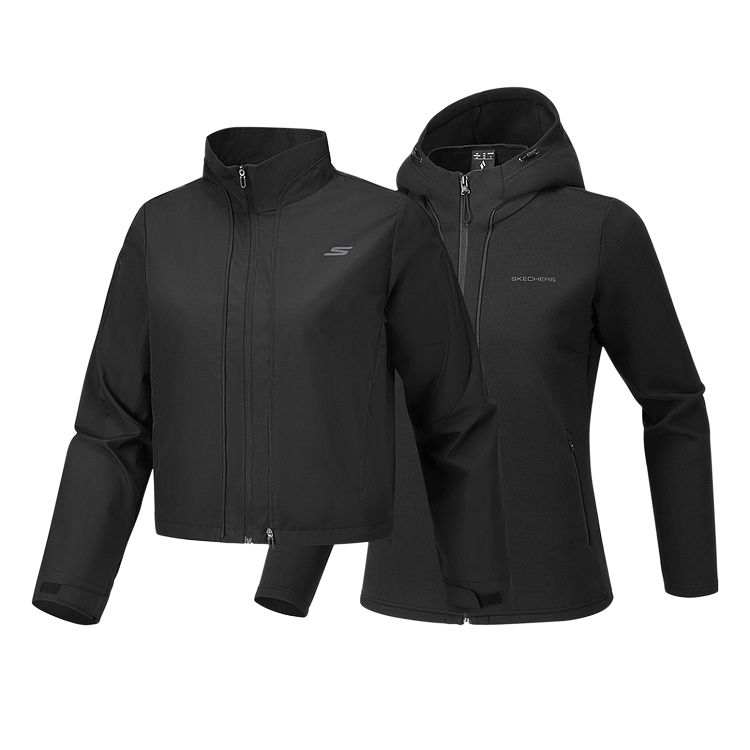 Skechers Jackets Women's Carbon Black/0018 Hooded Moderate Other