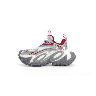 BAIFENHAO Abrasion Resistant Height Increasing High top Chunky Sneakers Unisex Red Chain