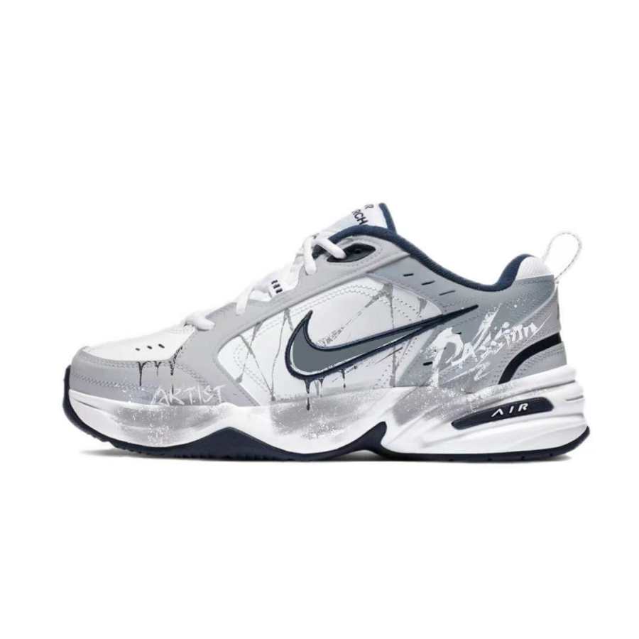 Nike Nike Air Monarch 4 Ink Wash Graffiti Abrasion Resistant Low top Chunky Sneakers Unisex White