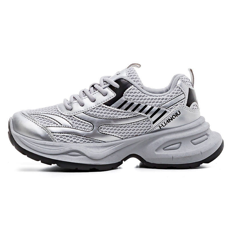 HUANQIU Abrasion Resistant Abrasion Resistant Low top Chunky Sneakers Women's Silver